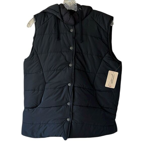 Canyon Guide Jackets & Blazers - NEW Canyon Guide Outfitters Black Hooded Puffer Vest